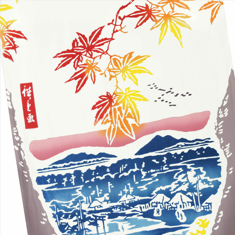 手ぬぐい】彩り浮世 真間の紅葉手古奈の社継橋 – 梨園染オンラインストア