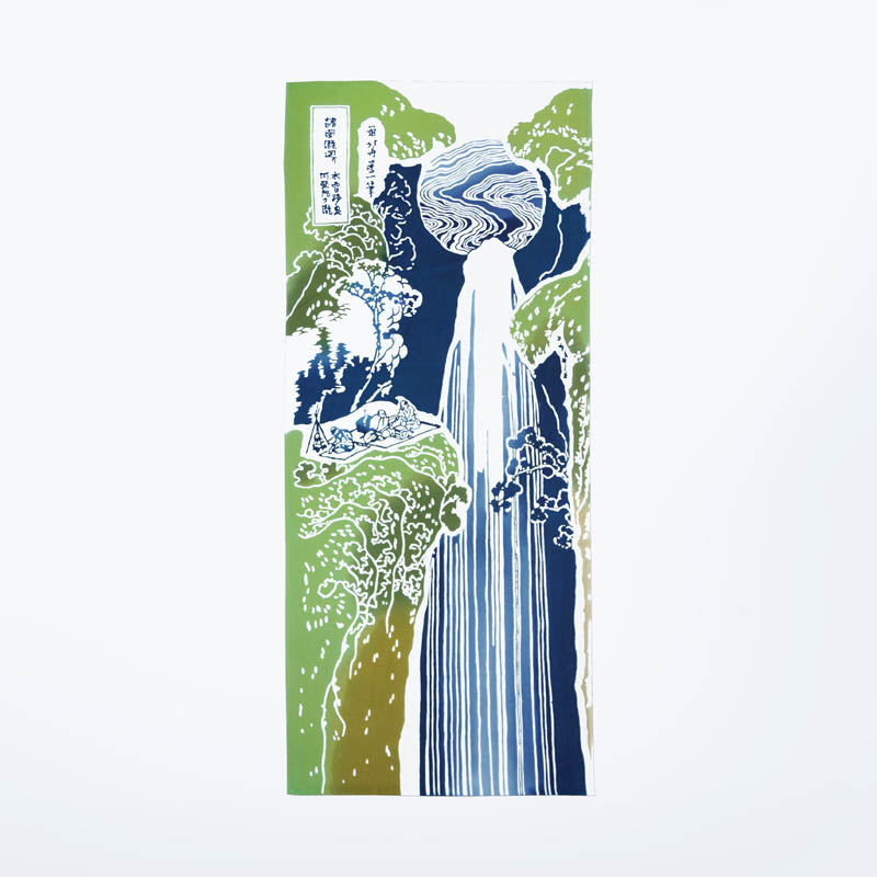 木版画、浮世絵「柳堂勝蓮寺」4枚続き、単色、作者不明＞愛知県、岡崎、親鸞聖人 手ぬぐい】彩り浮世 木曽路の奥阿弥陀ヶ滝 – 梨園染オンラインストア